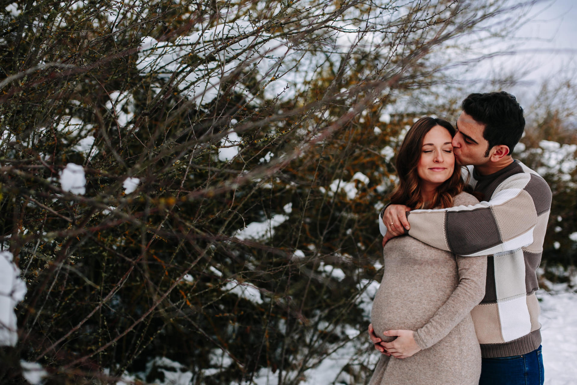 fotos de embarazo en la nieve